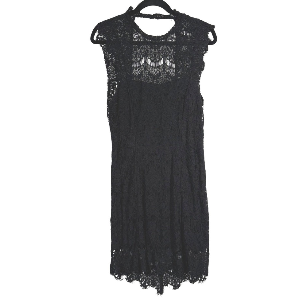 Intimately Free People Daydream Lace Open Back Mini Dress Boho Black L - Picture 3 of 8